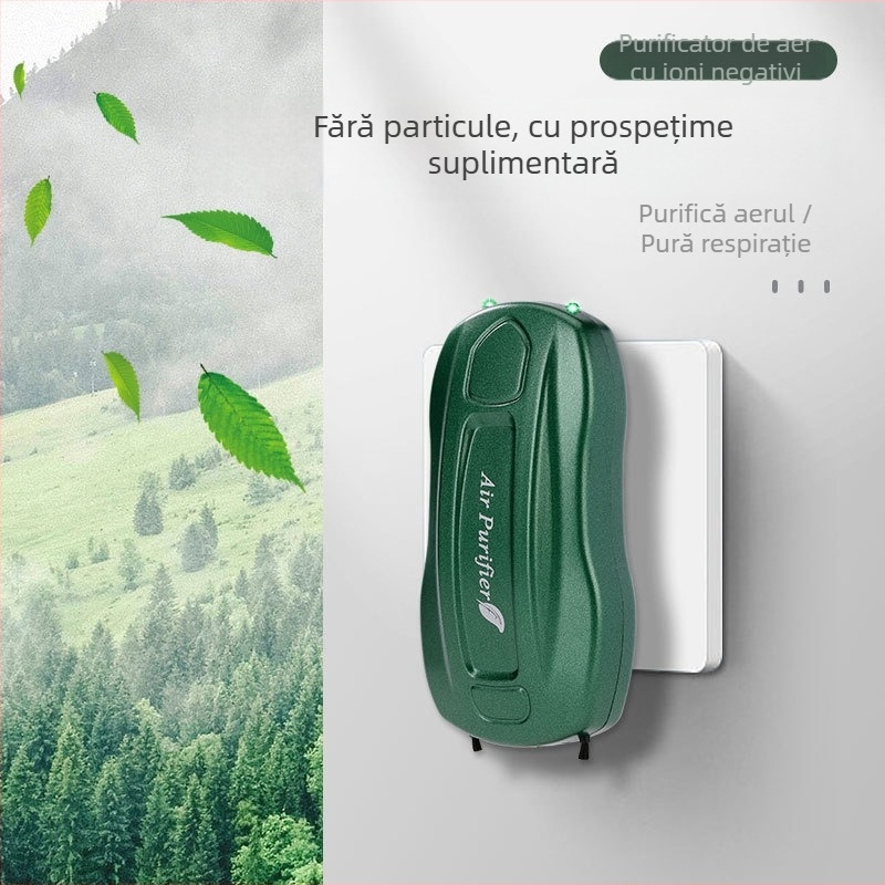 Purificator de aer mini pentru interiorul mașinii cu generator de ioni negativ; model general, 5V, concentrație ioni negativ 4000–10000, oxigen activ 3800–40000000