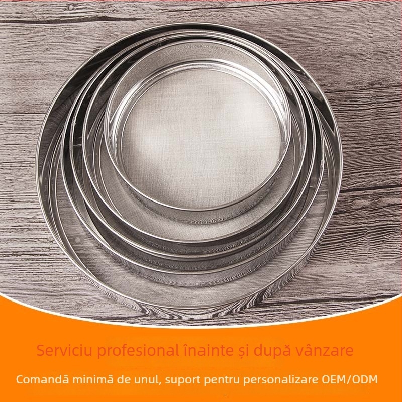 Sită de făină din oțel inoxidabil, alimentară, manuală, pentru coacere de casă (Marcă: Benefit)