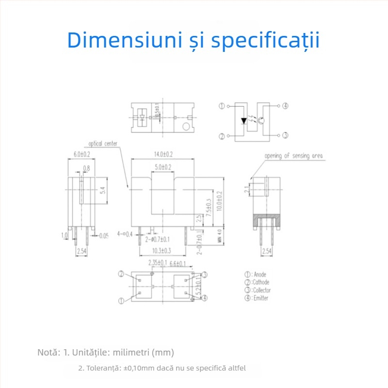 ITR9606 Senzor fotoelectric - Slot-Type, Direct & Through-Beam, distanță slot 5 mm