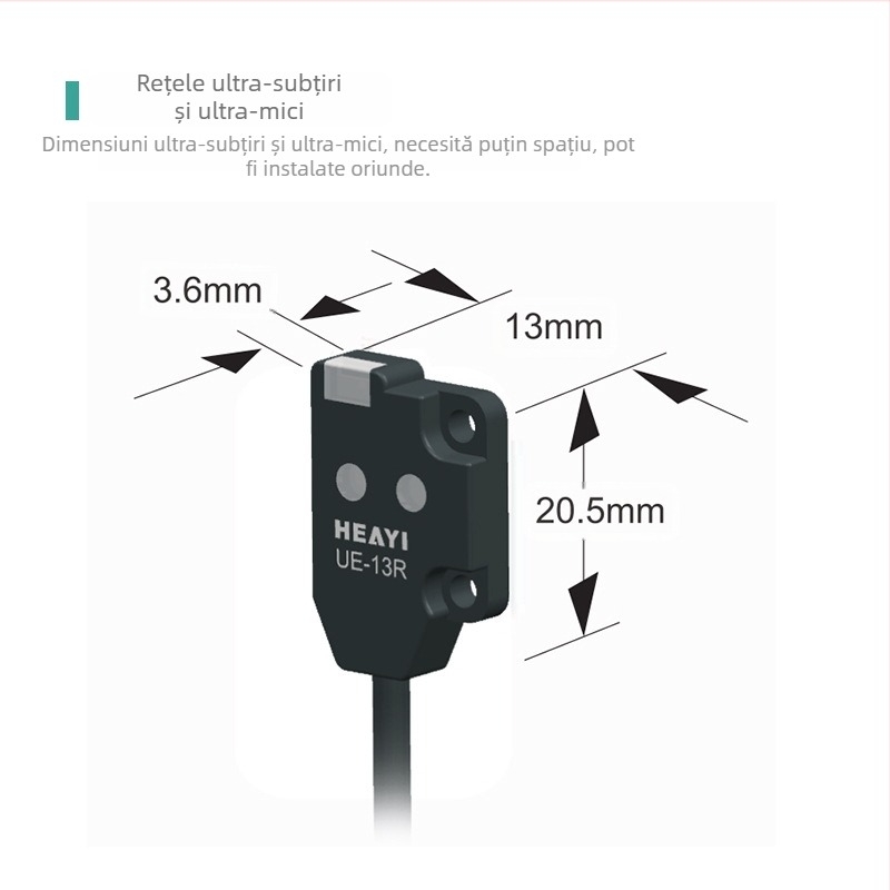 Senzor fotoelectric cu reflexie difuză, ultra-subțire, seria Optoelectronics (material semiconductor)