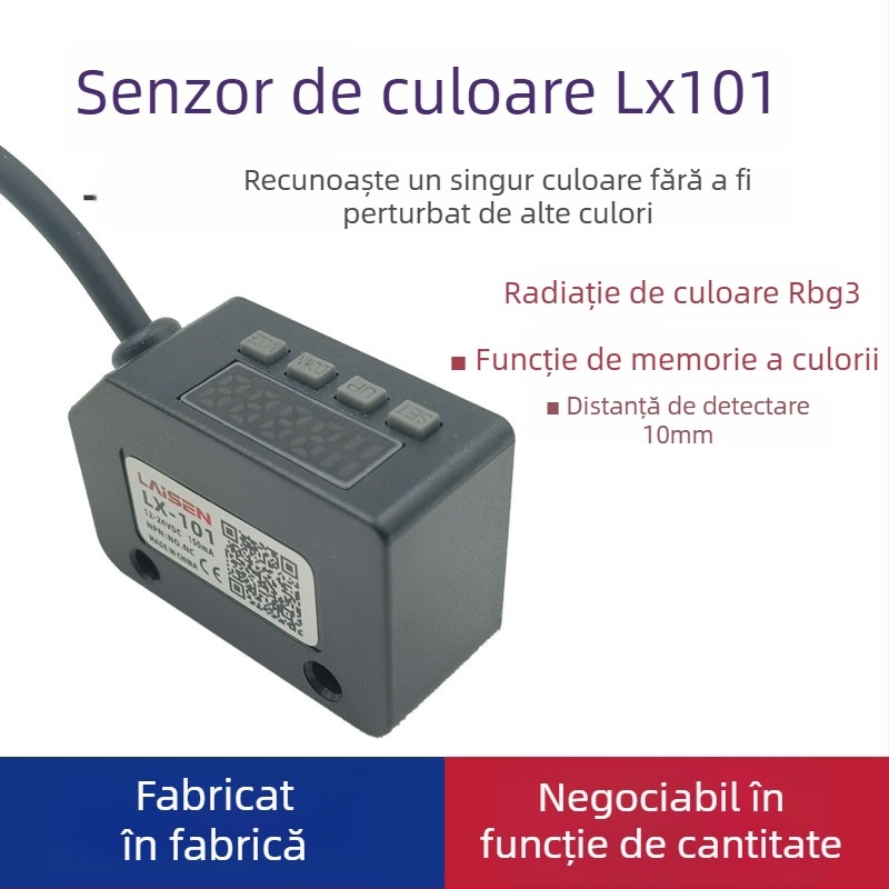 Senzor de marcaj color pentru mașină de ambalat, controler fotoelectric, LX101 cu memorare poziționare