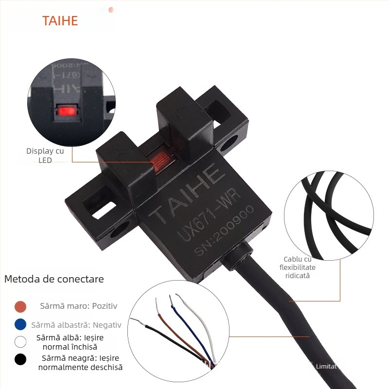 Comutator fotoelectric tip U cu canelură UX670-WR/UX671/UX672/UX674A-WR cu senzor cablat