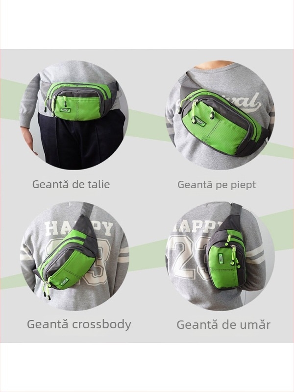 Geantă de talie pentru exterior - Unisex, impermeabilă, rezistentă la uzură, respirabilă, cu capacitate mare, din Oxford, buzunar pentru telefon