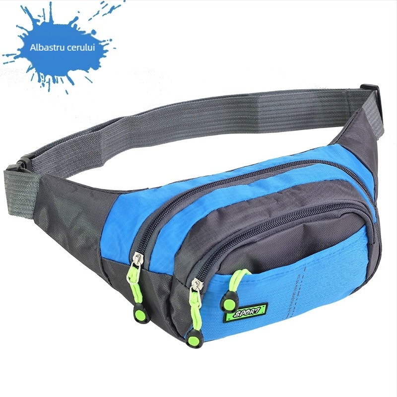 Geantă de talie pentru exterior - Unisex, impermeabilă, rezistentă la uzură, respirabilă, cu capacitate mare, din Oxford, buzunar pentru telefon