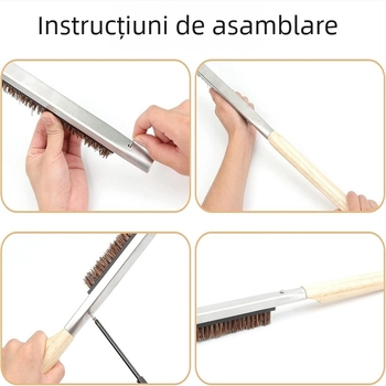 Perie BBQ cu sârmă de cupru și mâner din lemn, 100 bucăți într-o cutie