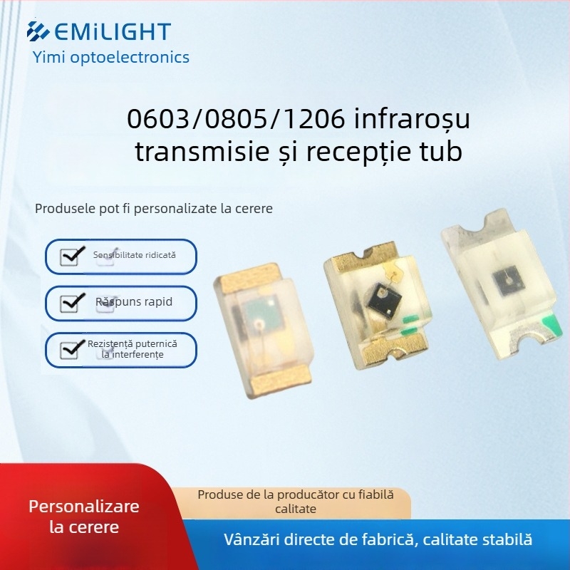 Pereche emițător-receptor infraroșu – senzor cu fascicul IR, cap de recepție IR