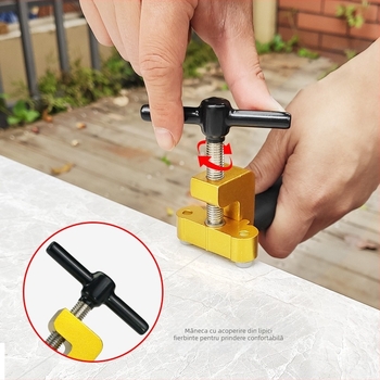 With Heart deschizător încorporat de margine pentru plăci, cu cuțit din sticlă — tip rulă, multifuncțional pentru deschiderea plăcilor din sticlă