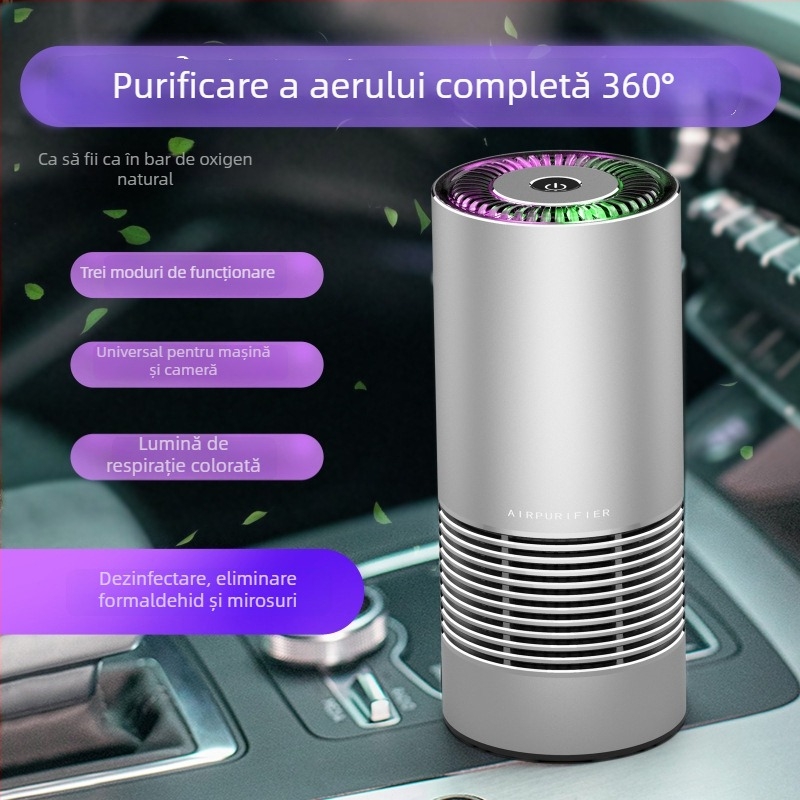 Purificator de aer pentru mașină cu ioni negativi, reîncărcabil prin USB, 3W, model T1