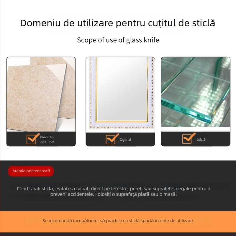 Tăietor de sticlă cu diamant pentru sticlă groasă, instrument casnic de tăiere a plăcilor, cap de tăiere pentru plăci