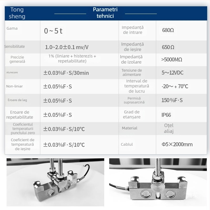 JHPY-1 Senzor de tensiune cu presiune laterală pentru cablu, capacitate 2t, măsurare tensiune-forță