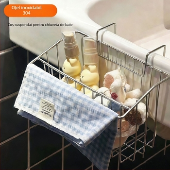 Raft de depozitare din oțel inoxidabil INS stil – Organizator de machiaj și poliță de duș, 1 nivel, 304 oțel inoxidabil, acoperire electroplating, încărcare 5–10 kg, fără montaj, Four Seasons