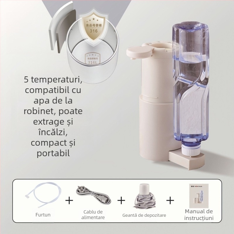 Dispenser de apă caldă instant, design vertical, 220V, 2000W, afișaj temperatură și control inteligent al temperaturii