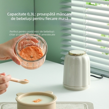 Procesor multifuncțional pentru hrana bebeluților, cu recipient din sticlă, capacitate sub 1 L, lame de amestecare duble, 10.000–19.999 rpm, 111–240 V