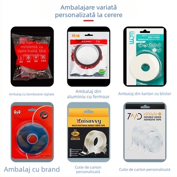 IQIHAN bandă dublu-adezivă din acril transparentă, grosime 1.2–3 mm, sistem de adeziv acrilic, folie de eliberare PE roșie