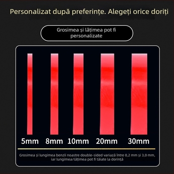 IQIHAN bandă dublu-adezivă din acril transparentă, grosime 1.2–3 mm, sistem de adeziv acrilic, folie de eliberare PE roșie