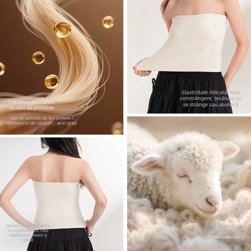 Bustier/top bustier, fără bretele și fără spate, lungime talie, amestec acrilic pentru modelare, ediție de iarnă 2025