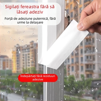 Bandă de etanșare pentru uși și ferestre, cu adeziv hidrogel, bază PE, extindere 50%, rezistență la temperaturi până la 50°C