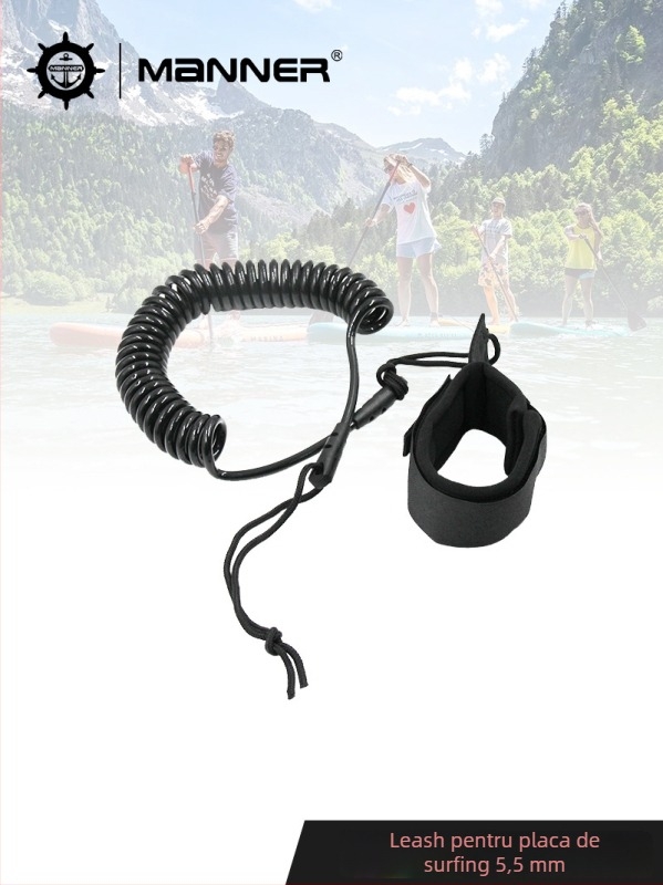 Manner Șnur de picior pentru surfing, rotativ, telescopic, 5,5 mm TPU