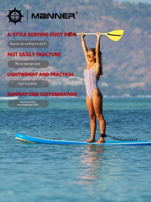 Manner Șnur de picior pentru surfing, rotativ, telescopic, 5,5 mm TPU