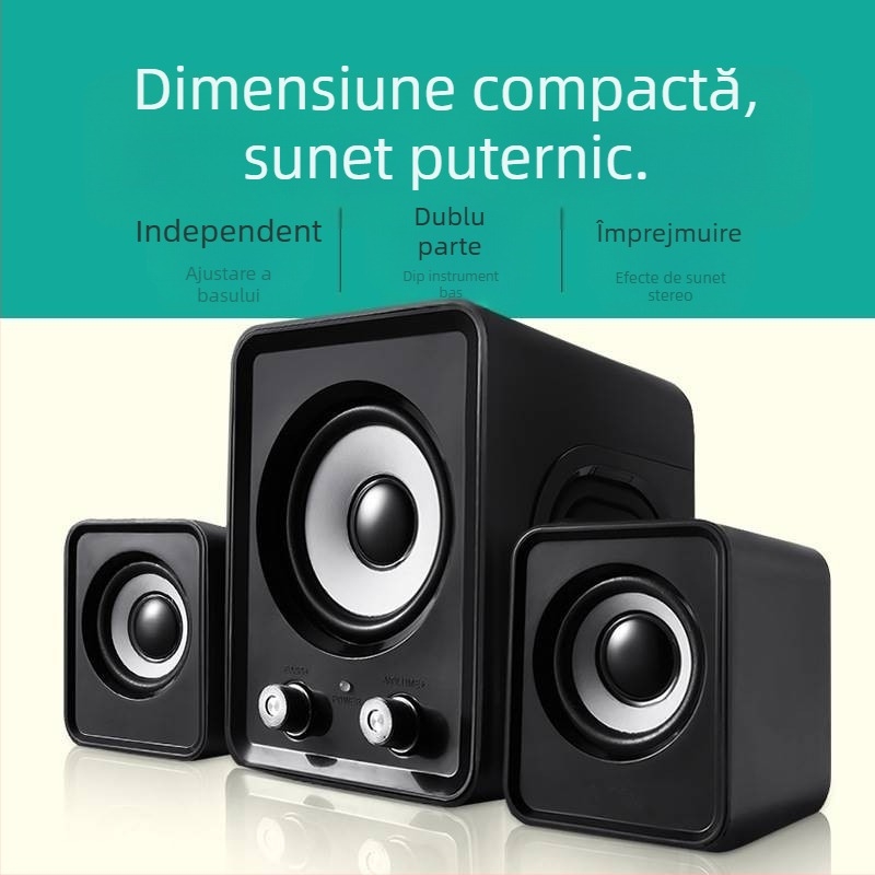 FT 2805 Sistem difuzoare PC 2.1 cu subwoofer, redare din slot pentru card, interfață AV, sunet 3D Surround