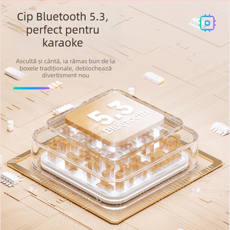 K19 difuzor karaoke portabil cu microfon, boxă Bluetooth mică cu subwoofer pentru acasă și pentru cântat în aer liber