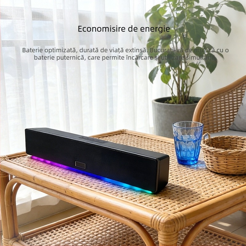 Soundbar cu Bluetooth 5.3, 3 difuzoare, răspuns în frecvență 150 Hz-20 kHz, 220W, alimentare USB-C