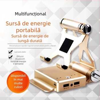 Difuzor Bluetooth cu suport și baterie încorporată – trei în unu: 3W, 2000–4000mAh, 100Hz–20kHz, rază Bluetooth până la 10m, 5V