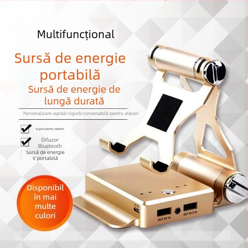 Difuzor Bluetooth cu suport și baterie încorporată – trei în unu: 3W, 2000–4000mAh, 100Hz–20kHz, rază Bluetooth până la 10m, 5V