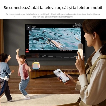 Boxă Bluetooth pentru karaoke cu microfon încorporat - 3W, Bluetooth 5.3, 20Hz-20kHz, SNR ≥100dB, distanță de 10 m