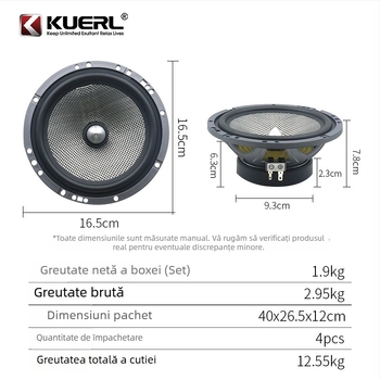 Set de difuzoare auto, două căi, 4Ω, 140W, 65Hz-20kHz, model K-6585