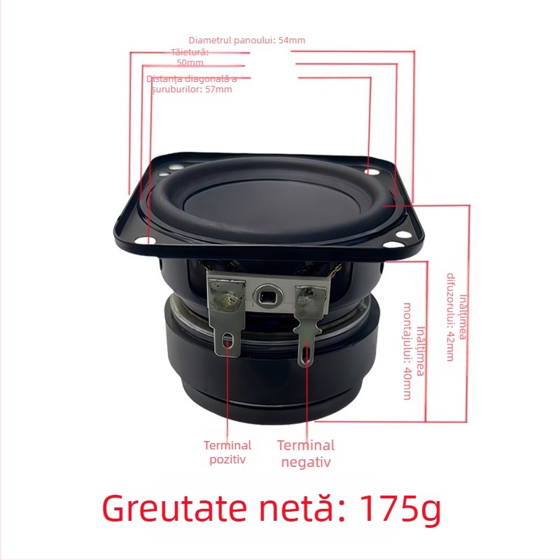 Mid-woofer cu cursă lungă și dinamică mare • 4 Ω • 10 W | musicleader, con din hârtie compus, diafragmă ne-hârtie, circuit magnetic simplu, pentru instrumente muzicale