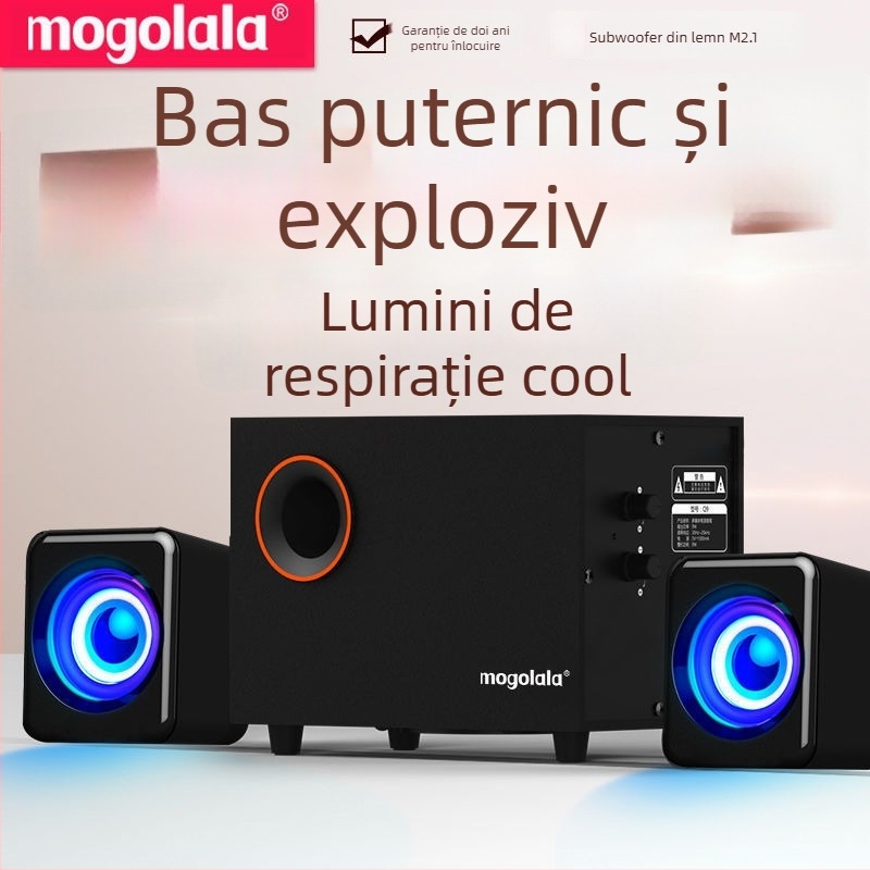 Q9 Boxă pentru calculator 2.1 cu subwoofer, Bluetooth, alimentare USB, redare MP3, sunet 3D surround