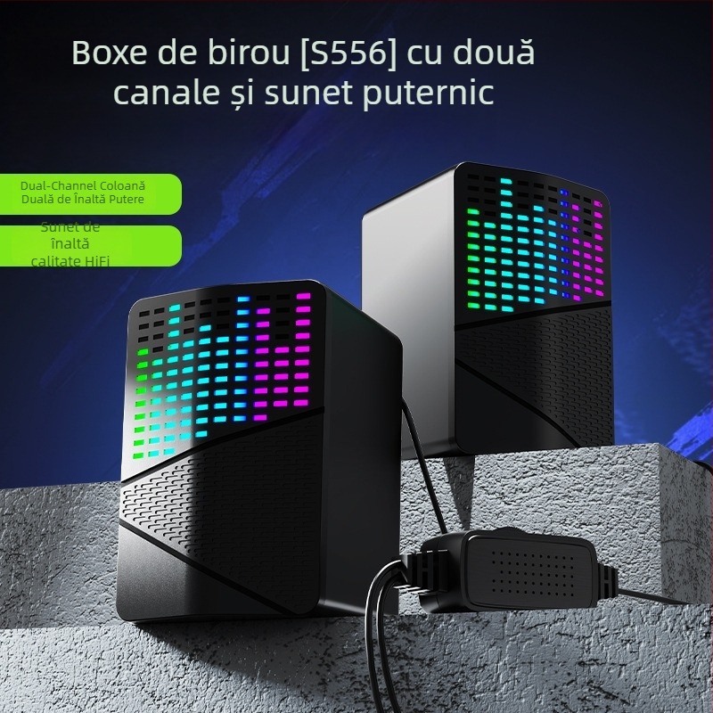 S556 Difuzoare USB pentru calculator, 2.0 canale, Bluetooth fără fir, sistem cu două difuzoare și subwoofer