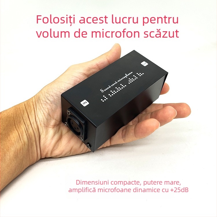 CL10 preamplificator pentru microfon dinamic – pentru scenă profesională și înregistrare, amplificare 28 dB