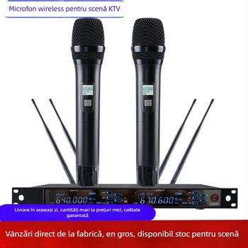 Microfon wireless KTV cu anti-feedback, modelul 8100, SNR ≥95 dB, pentru karaoke și reprezentații live