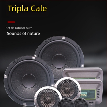 Set audio pentru mașină cu 3 cai HI-6083, putere maximă 300W, impedanță 4 Ω, interval de frecvență 55 Hz-35 kHz, sensibilitate >90 dB