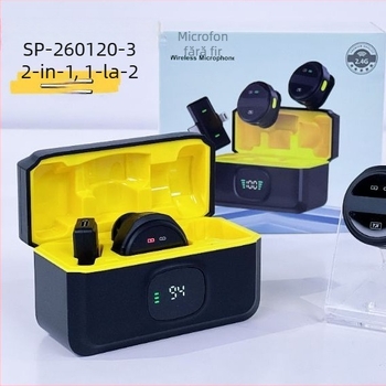 Microfon lavalier wireless pentru streaming live, design cu bandă pentru gât, Bluetooth 5.0, SNR ≥70 dB, fără baterie