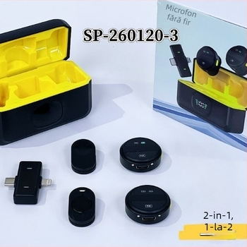 Microfon lavalier wireless pentru streaming live, design cu bandă pentru gât, Bluetooth 5.0, SNR ≥70 dB, fără baterie