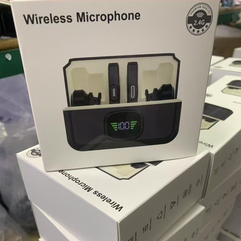 Microfon Lavalier magnetic pentru transmisiuni live, distribuție 1 la 2, baterie încorporată 1000–1200 mAh, răspuns în frecvență 40 Hz–20 kHz, autonomie 3–6 ore