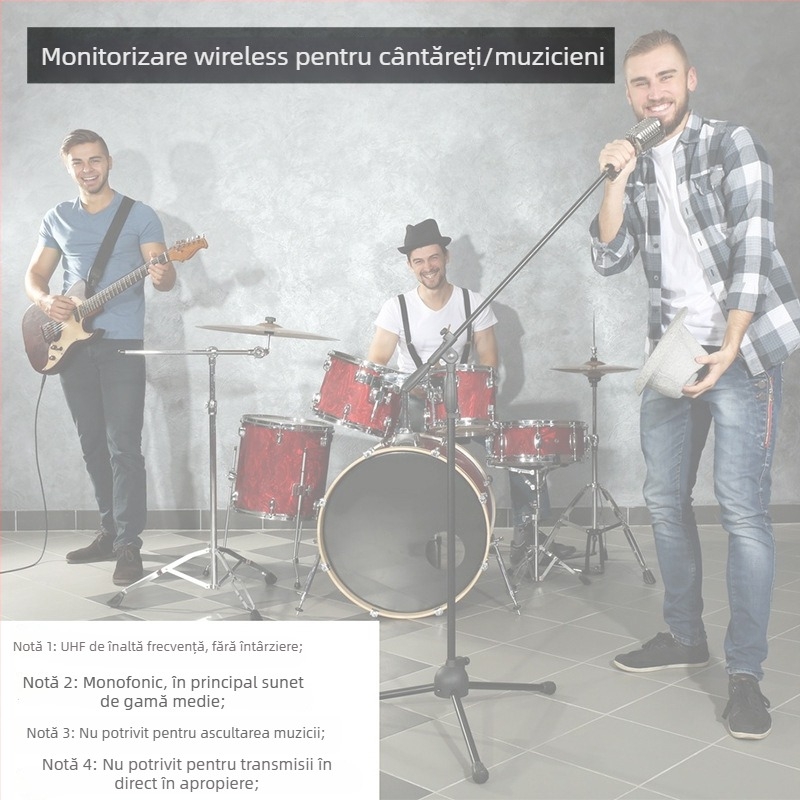 Sistem Wireless de monitorizare in-ear M9 – UHF, return audio în timp real, fără întârziere, bandă de frecvențe 20 Hz-20 kHz, baterie încorporată 300-500 mAh