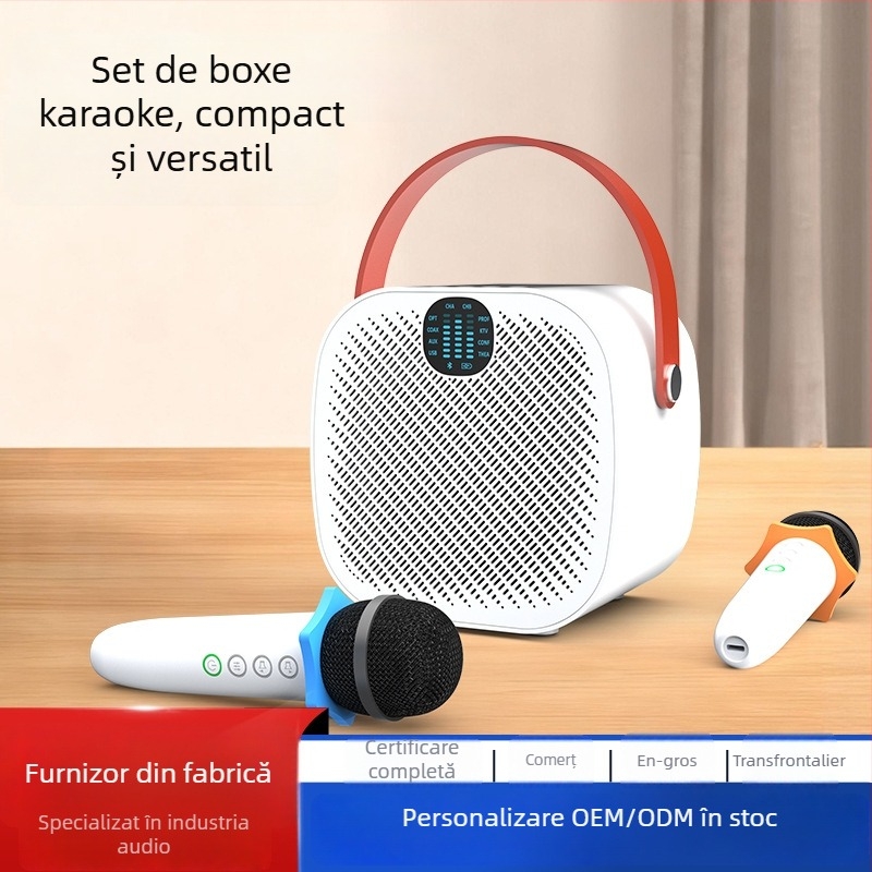 Boxă Bluetooth pentru karaoke cu microfon, 30W, 50Hz-20kHz, SNR ≥70dB, rază de 10 m