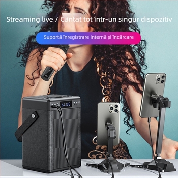 Boxă Bluetooth pentru karaoke all-in-one cu baterie încorporată 4000-6000mAh, 30W, Bluetooth 5.0, 40Hz-20kHz, SNR ≥75dB