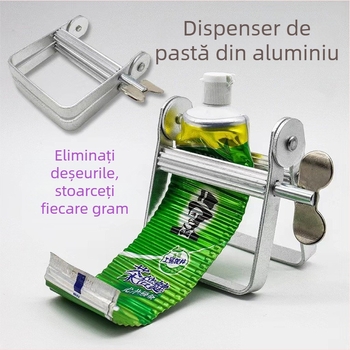 Duzator de cremă pentru păr; aliaj de aluminiu; conținut net 105 g; dozare cremă; potrivit pentru creme de față și pastă de dinți