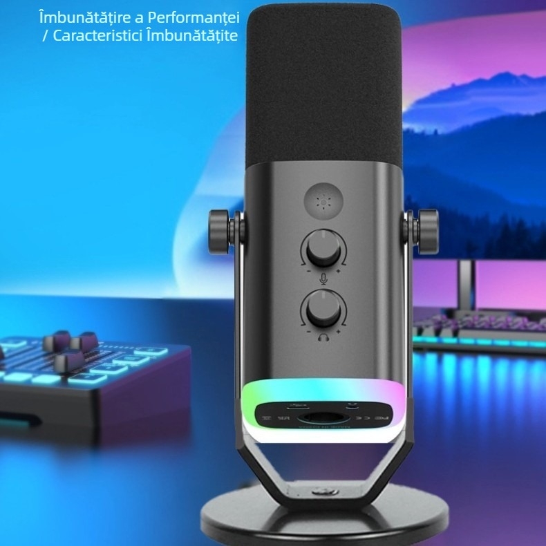 AM8 Microfon wireless condensator pentru gaming, pentru PC și mobil – SNR ≥70 dB, bobină în mișcare, Putere nominală: 5, Tensiune nominală: 5