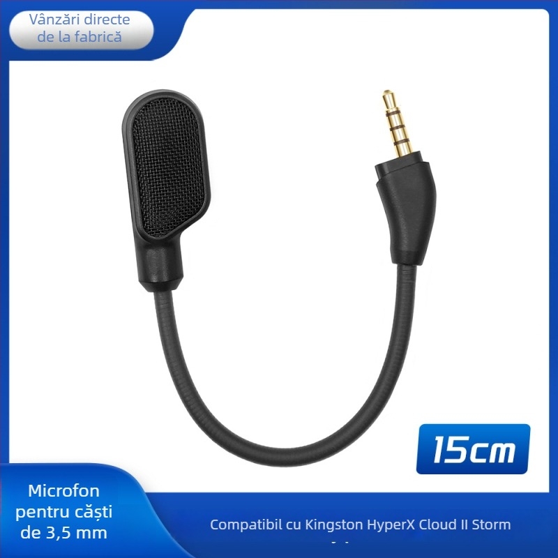 Microfon pentru căști de gaming HyperX Hurricane 3 – ZS0293, Microfon vocal pentru jocuri, bobină în mișcare, SNR < 60 dB, Fără baterie