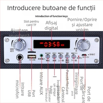 Love Song S23 Difuzor Bluetooth - Portabil pentru exterior, 2 difuzoare, 10W, Bluetooth 5.0, 100Hz-20kHz, baterie încorporată