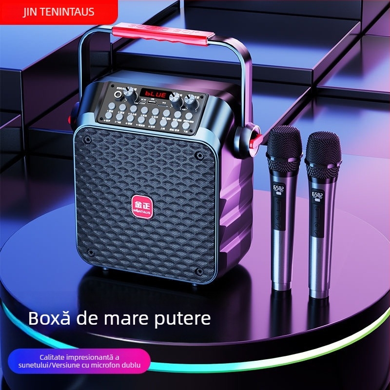 Jinzheng S91 Difuzor Bluetooth Portabil pentru Exterior, cu Microfon pentru Karaoke, Sunet Puternic
