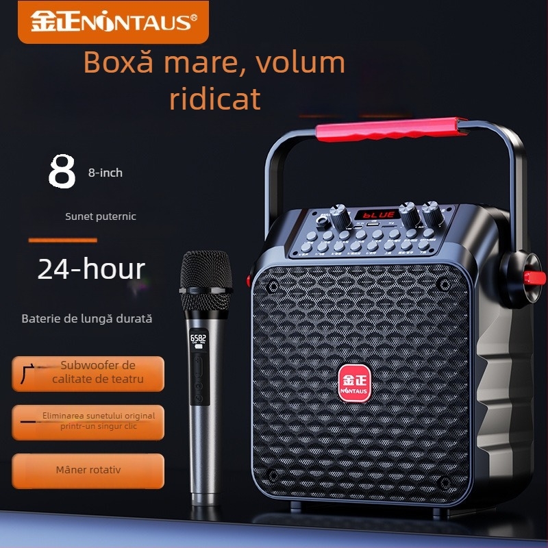 Jinzheng S91 Difuzor Bluetooth Portabil pentru Exterior, cu Microfon pentru Karaoke, Sunet Puternic