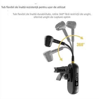 Microfon lavalier fără fir pentru instrumente muzicale, model M-03, captare cardioidă, Bluetooth 5.0, SNR ≥100 dB, potrivit pentru computer și transmisiuni live