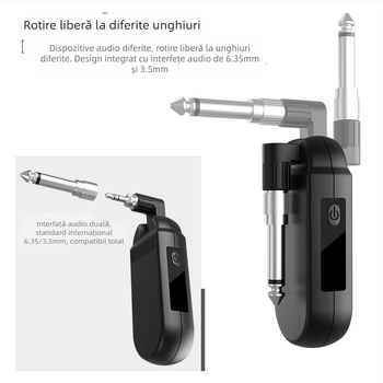 Microfon lavalier fără fir pentru instrumente muzicale, model M-03, captare cardioidă, Bluetooth 5.0, SNR ≥100 dB, potrivit pentru computer și transmisiuni live